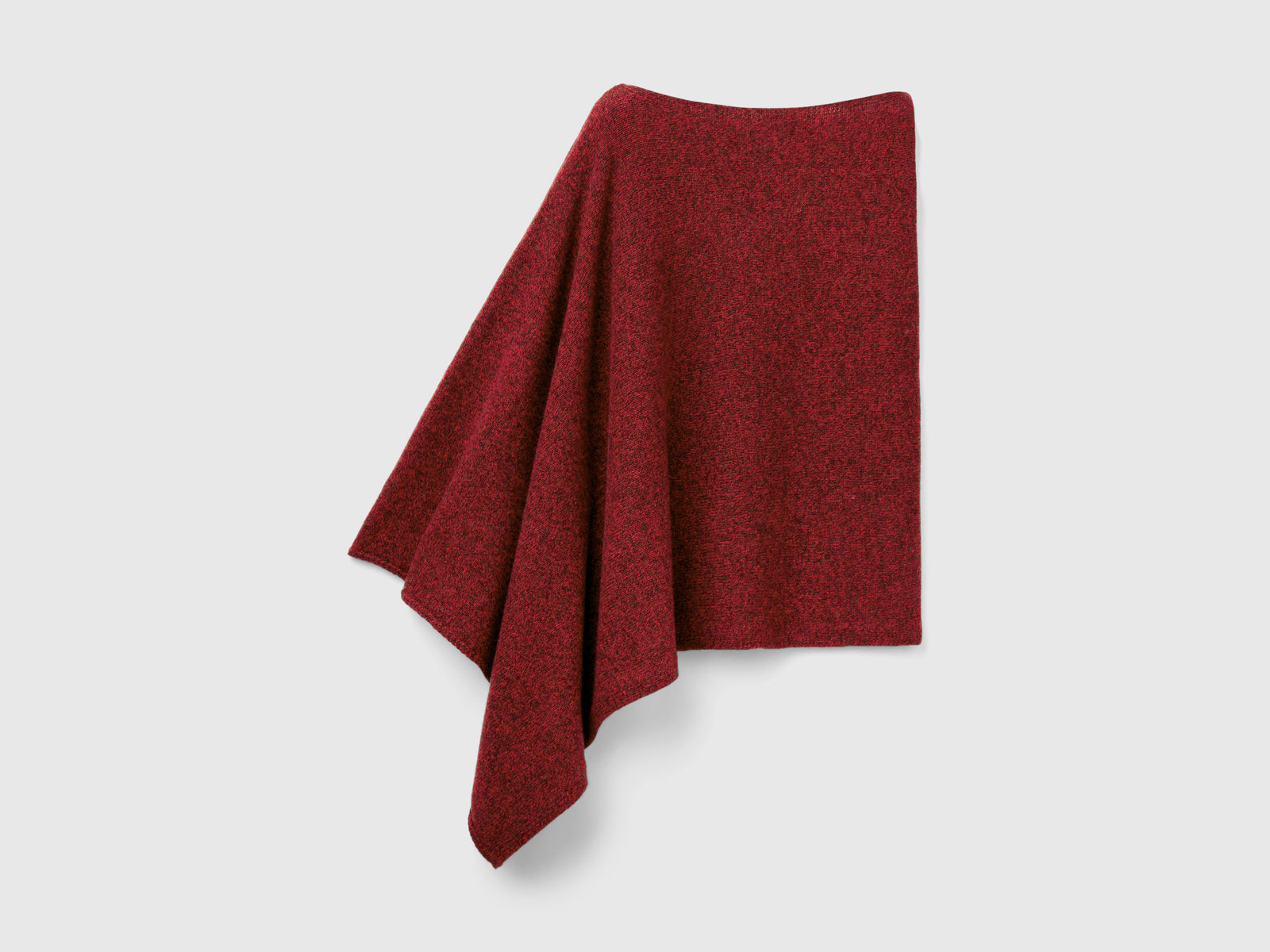 Mantella in pura lana Shetland da donna rosso 2 | Benetton Outlet