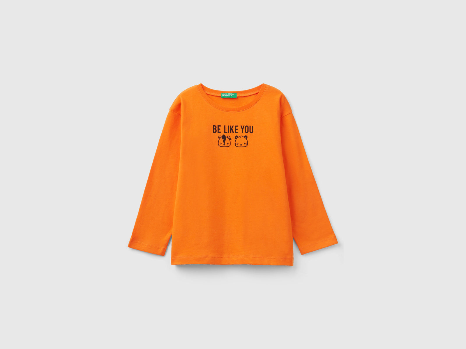 T-shirt in caldo cotone con stampa da bimbo arancione | Benetton Outlet