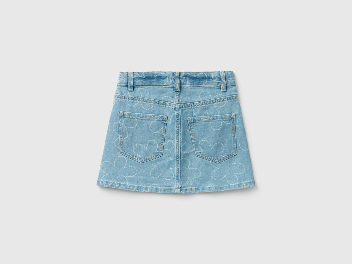 Minigonna di jeans con fiori