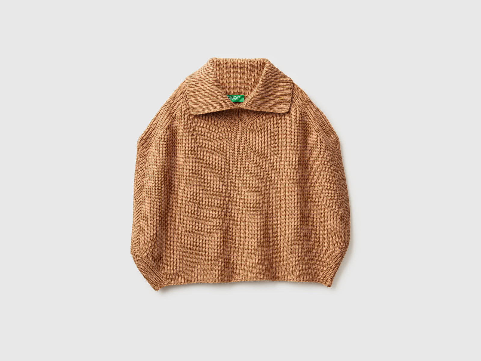 Mantella con collo alto da donna cammello | Benetton Outlet