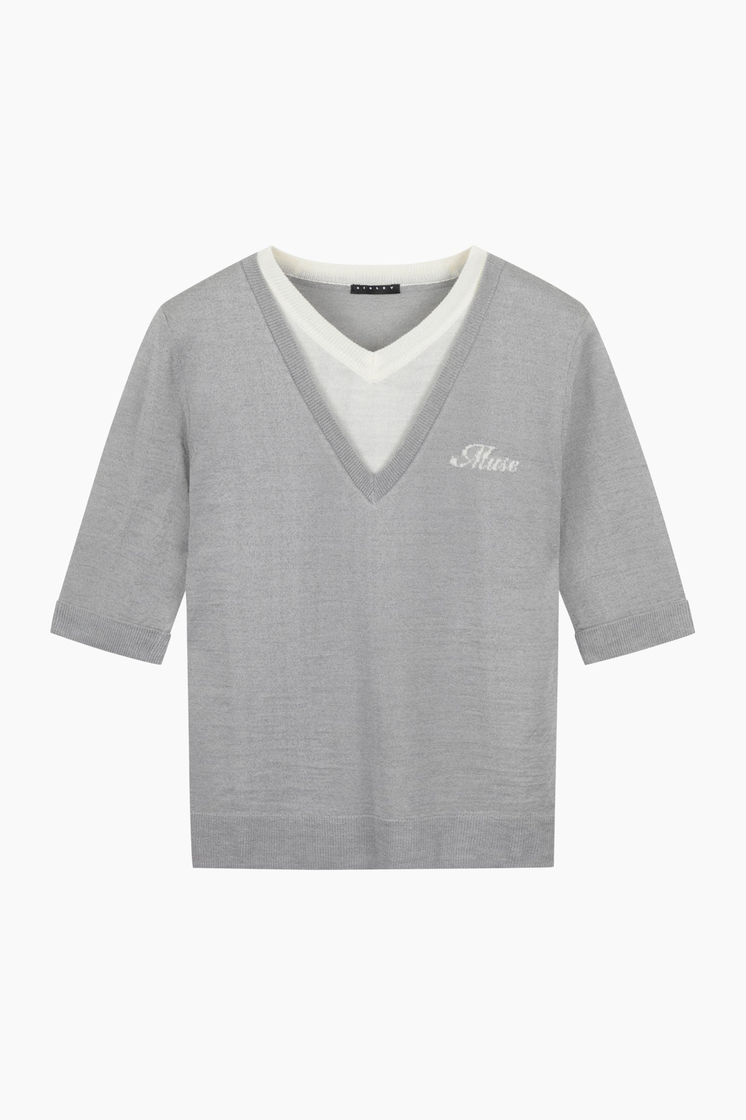 Maglia combinata da donna grigio chiaro | Sisley Outlet
