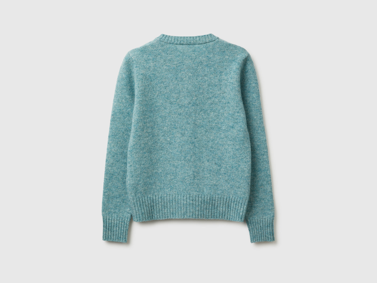 Cardigan in pura lana Shetland da donna verde acqua 2 | Benetton Outlet