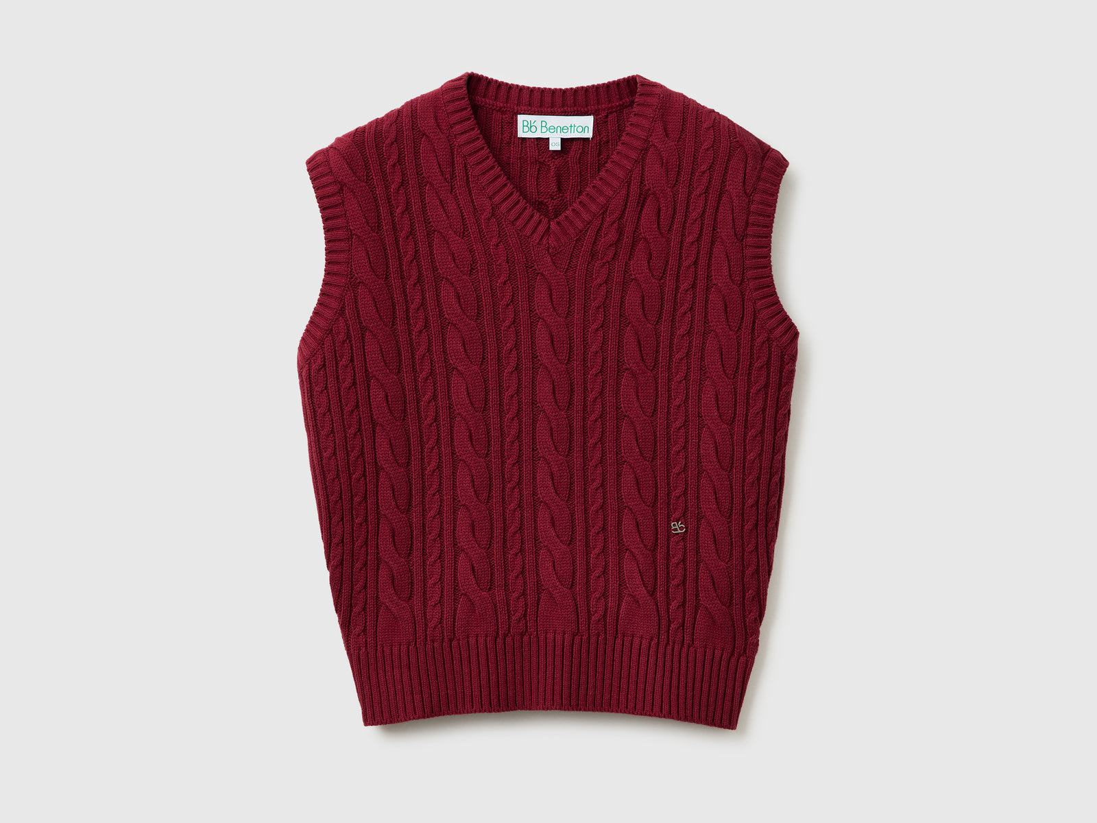 Gilet con trecce da donna bordeaux | Benetton Outlet