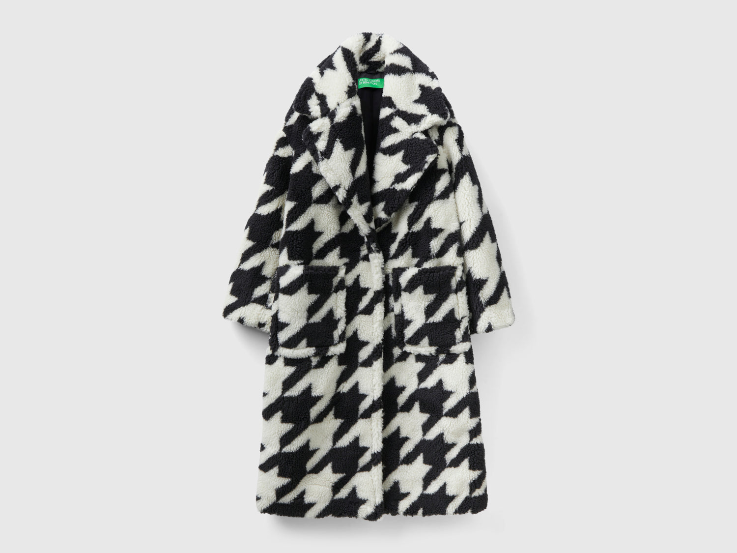 Cappotto teddy pied de poule da donna multi-color | Benetton Outlet