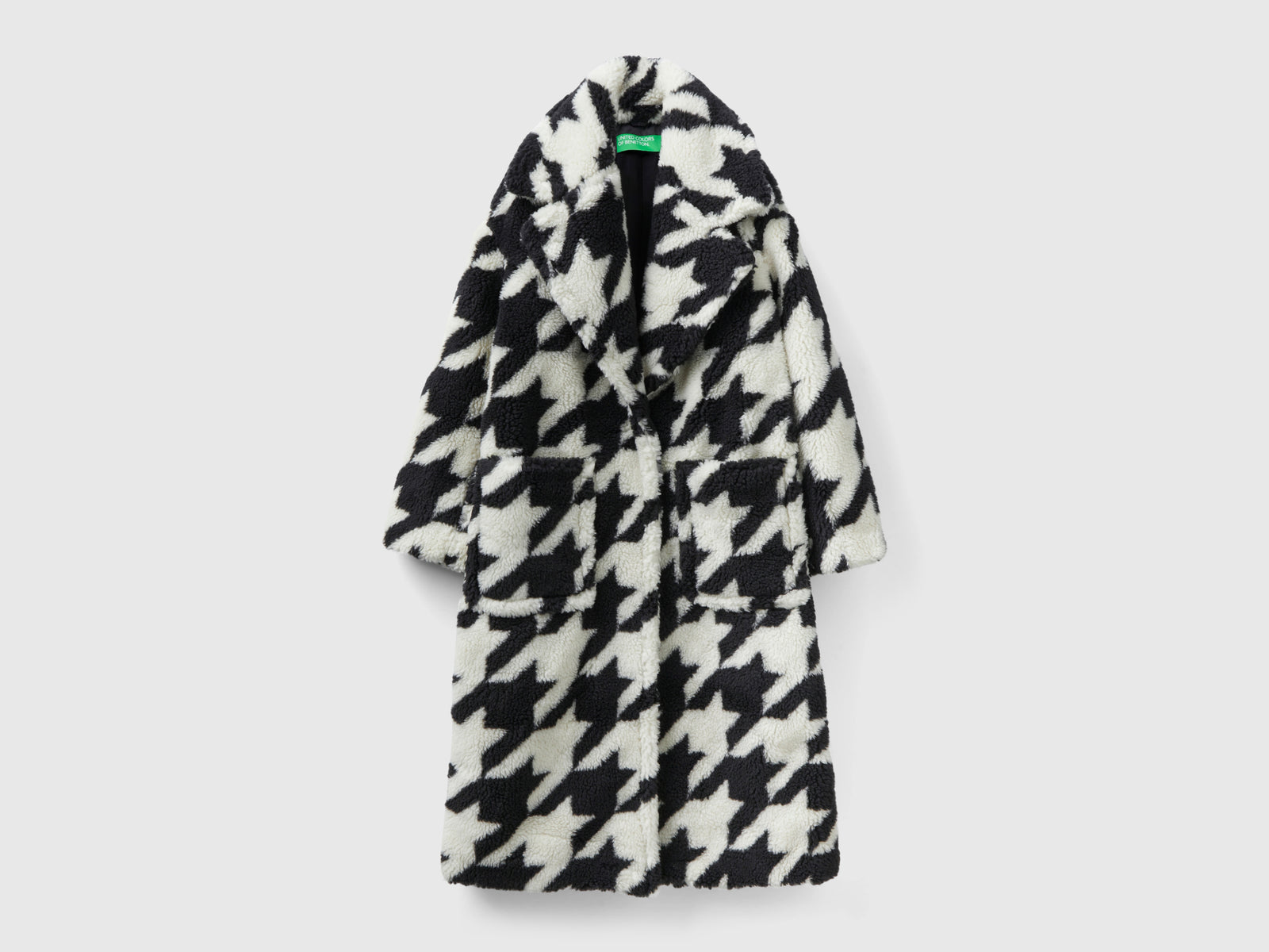 Cappotto teddy pied de poule da donna multi-color | Benetton Outlet