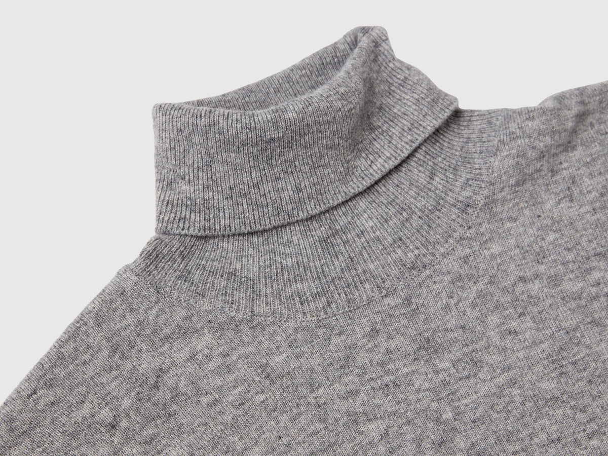Dolcevitao a manica corta in misto cashmere