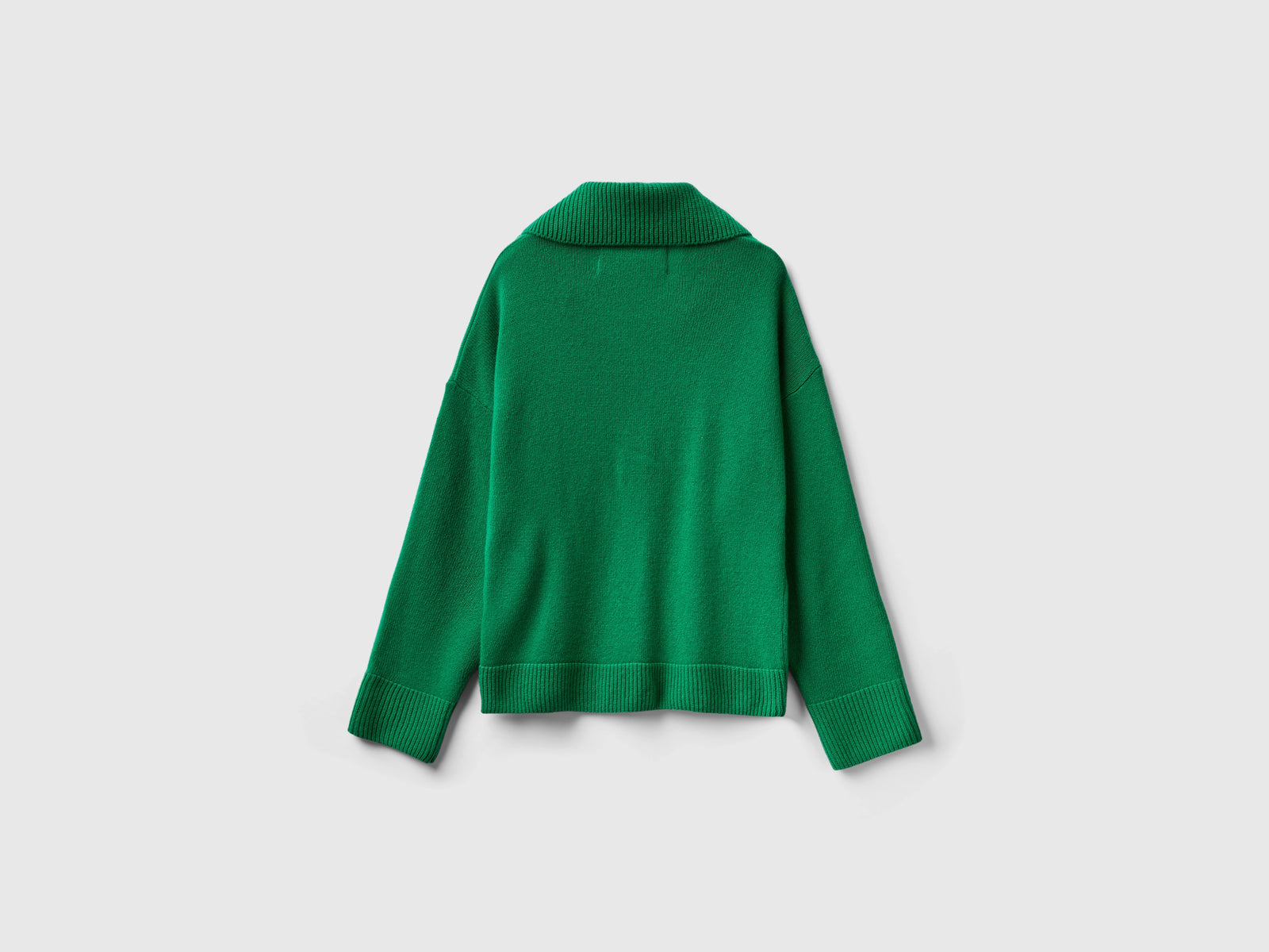 Maglia boxy fit con collo a polo da donna verde 2 | Benetton Outlet