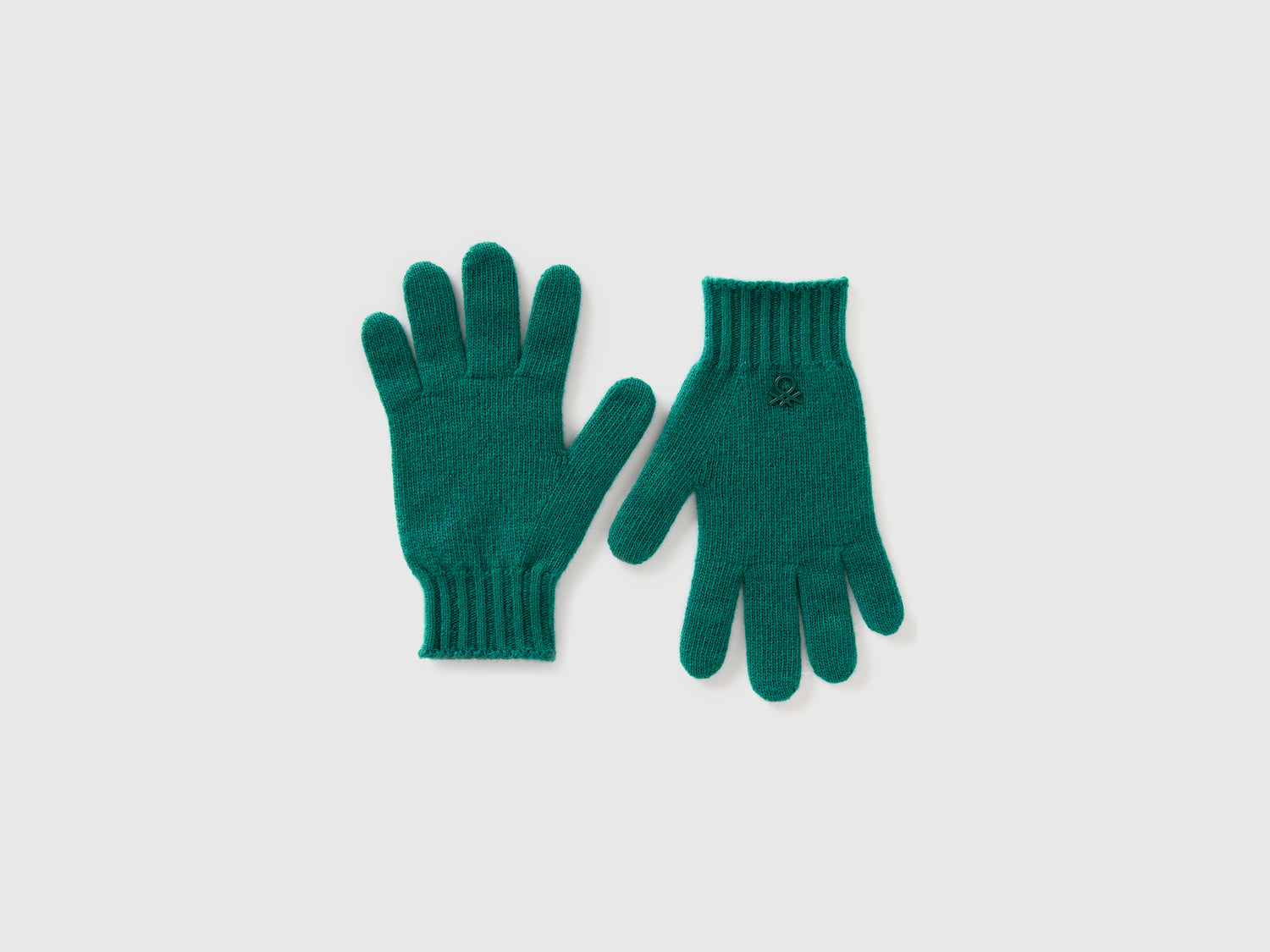 Guanti in misto lana da bambino verde scuro | Benetton Outlet