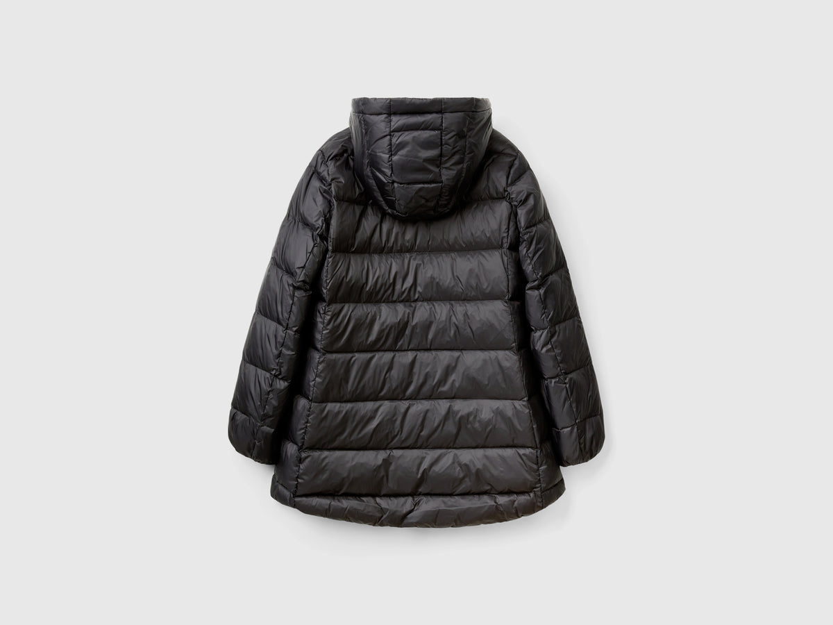 Piumino lungo imbottito con piuma riciclata