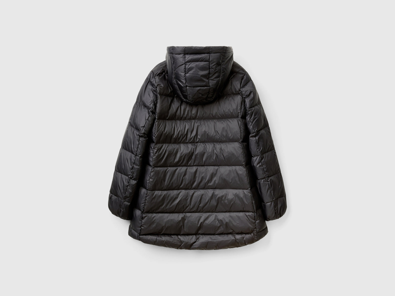 Piumino lungo imbottito con piuma riciclata da donna nero 2 | Benetton Outlet