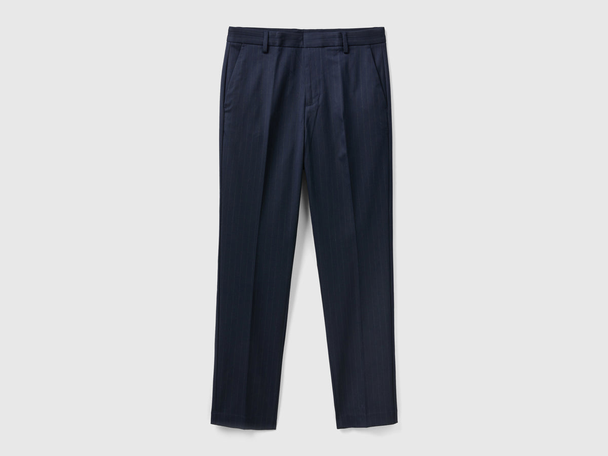 Chino effetto gessato slim fit