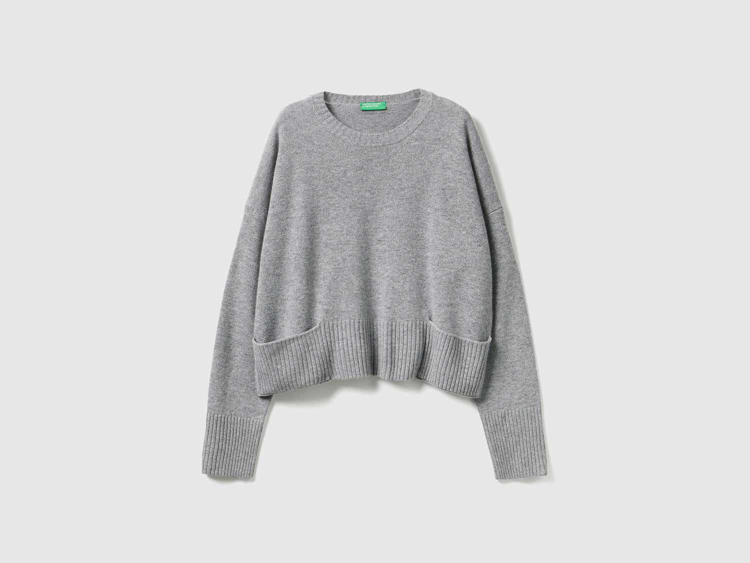 Maglione in misto lana e viscosa da donna grigio | Benetton Outlet