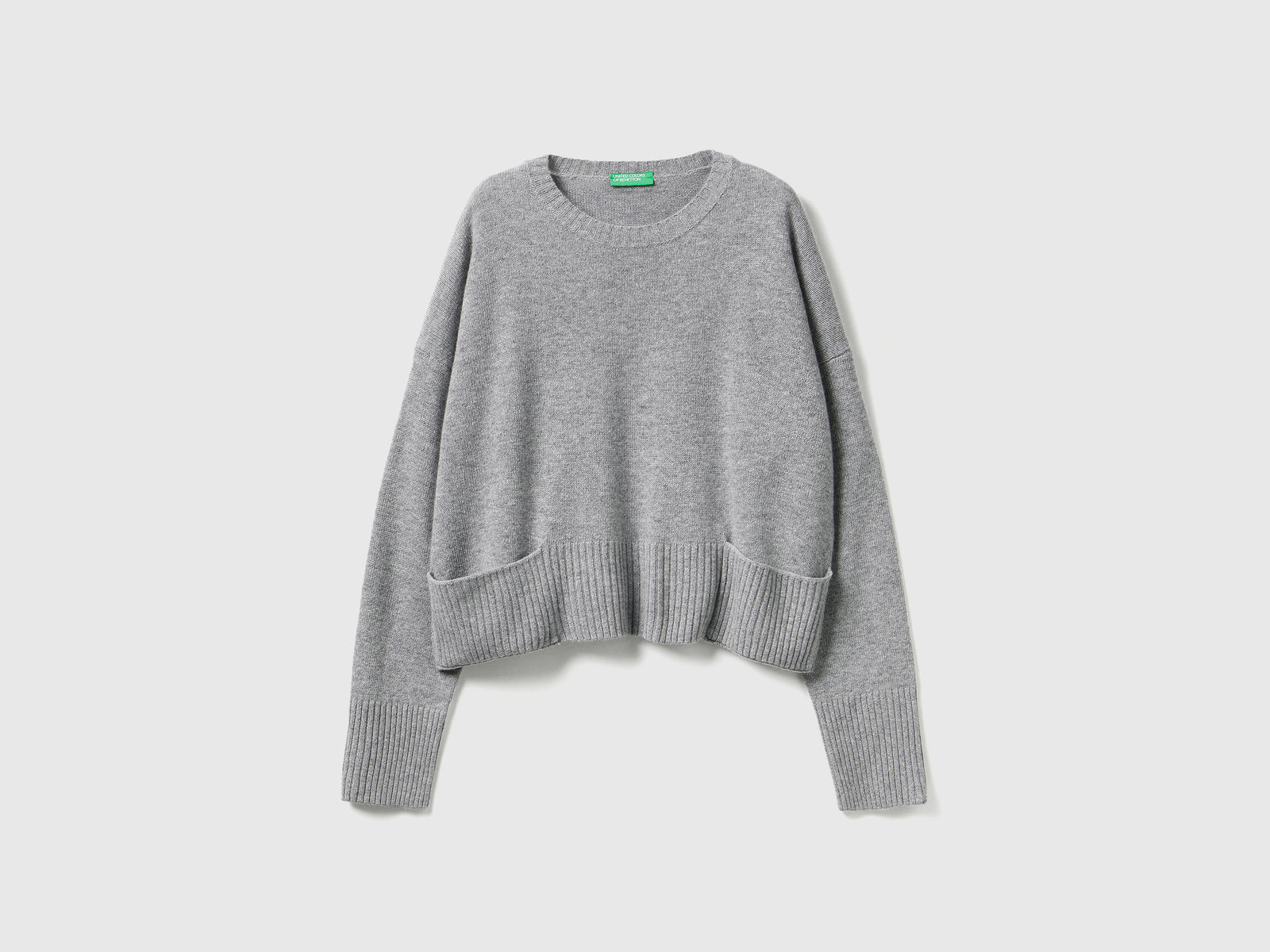 Maglione in misto lana e viscosa da donna grigio | Benetton Outlet