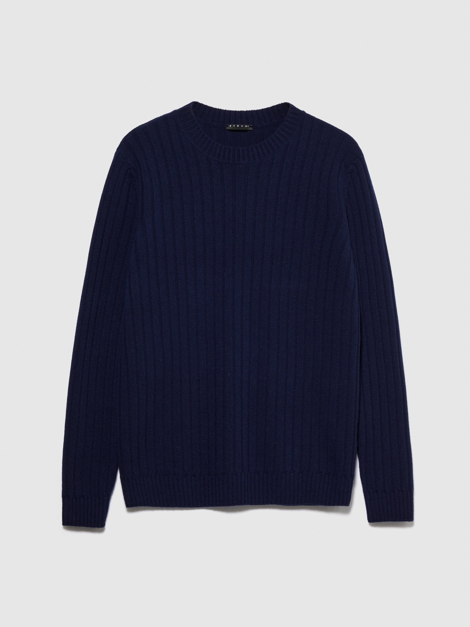 Maglia 100% lana vergine da uomo blu scuro | Sisley Outlet