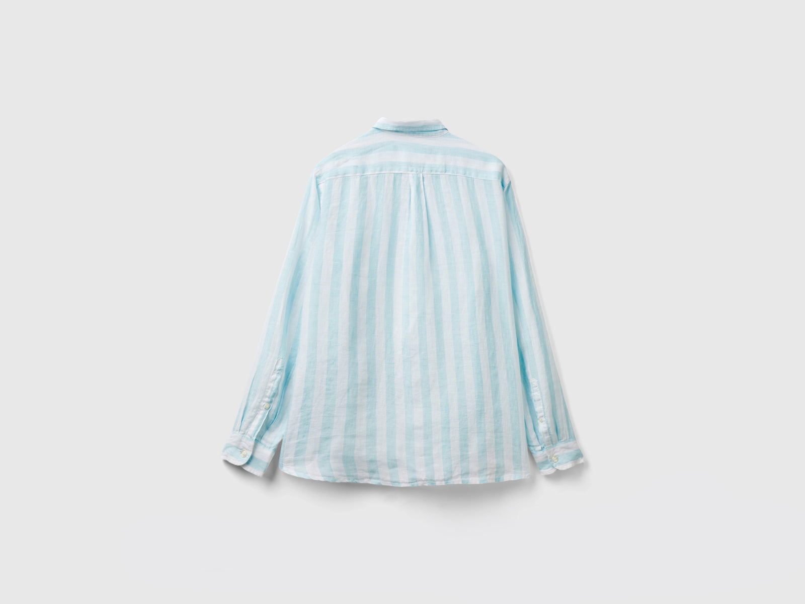 Camicia in puro lino da uomo azzurro 2 | Benetton Outlet