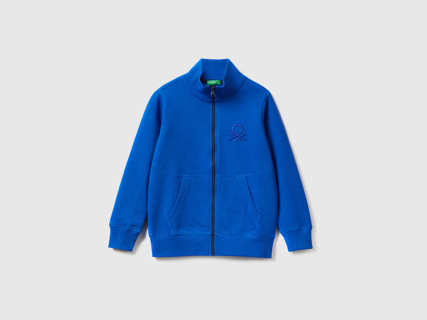 Felpa con zip in puro cotone da bambino bluette | Benetton Outlet