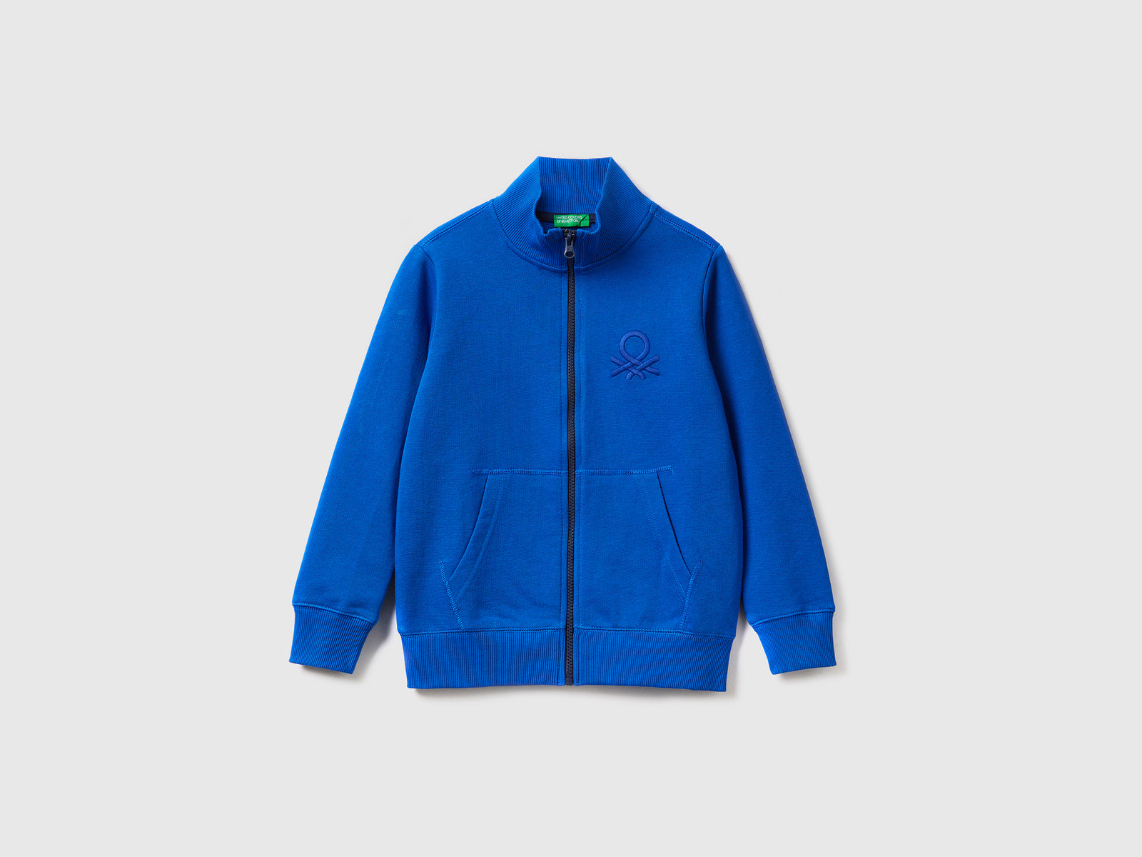 Felpa con zip in puro cotone da bambino bluette | Benetton Outlet