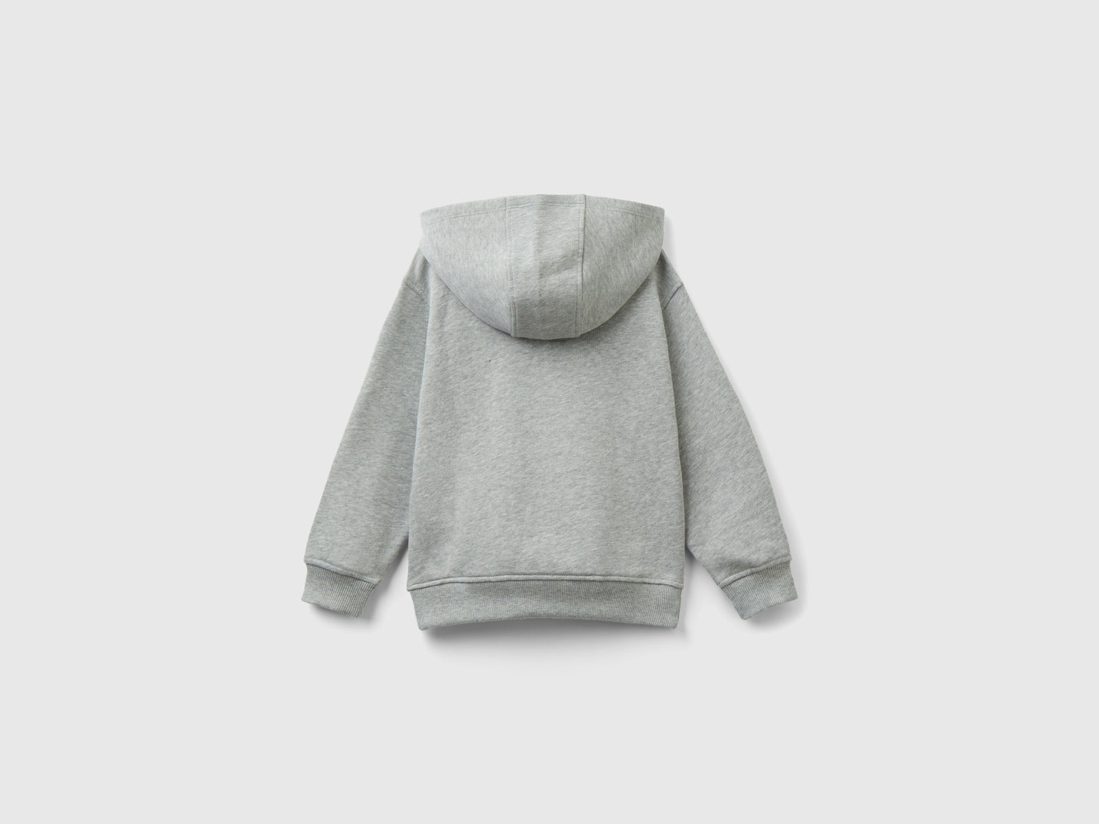 Felpa con cappuccio 100% cotone da bimbo grigio chiaro 2 | Benetton Outlet