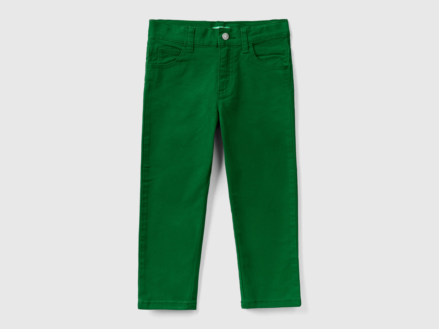 Pantaloni stretch cinque tasche da bimbo verde | Benetton Outlet