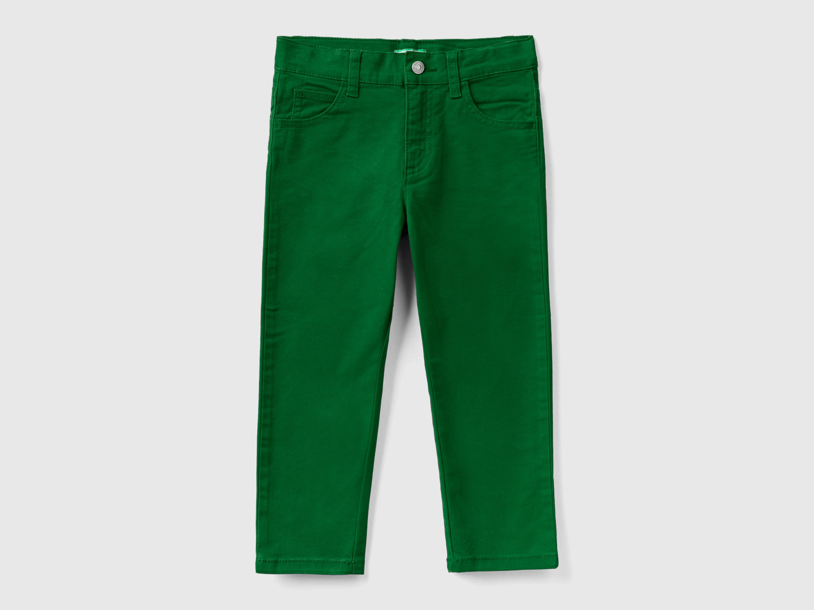 Pantaloni stretch cinque tasche da bimbo verde | Benetton Outlet
