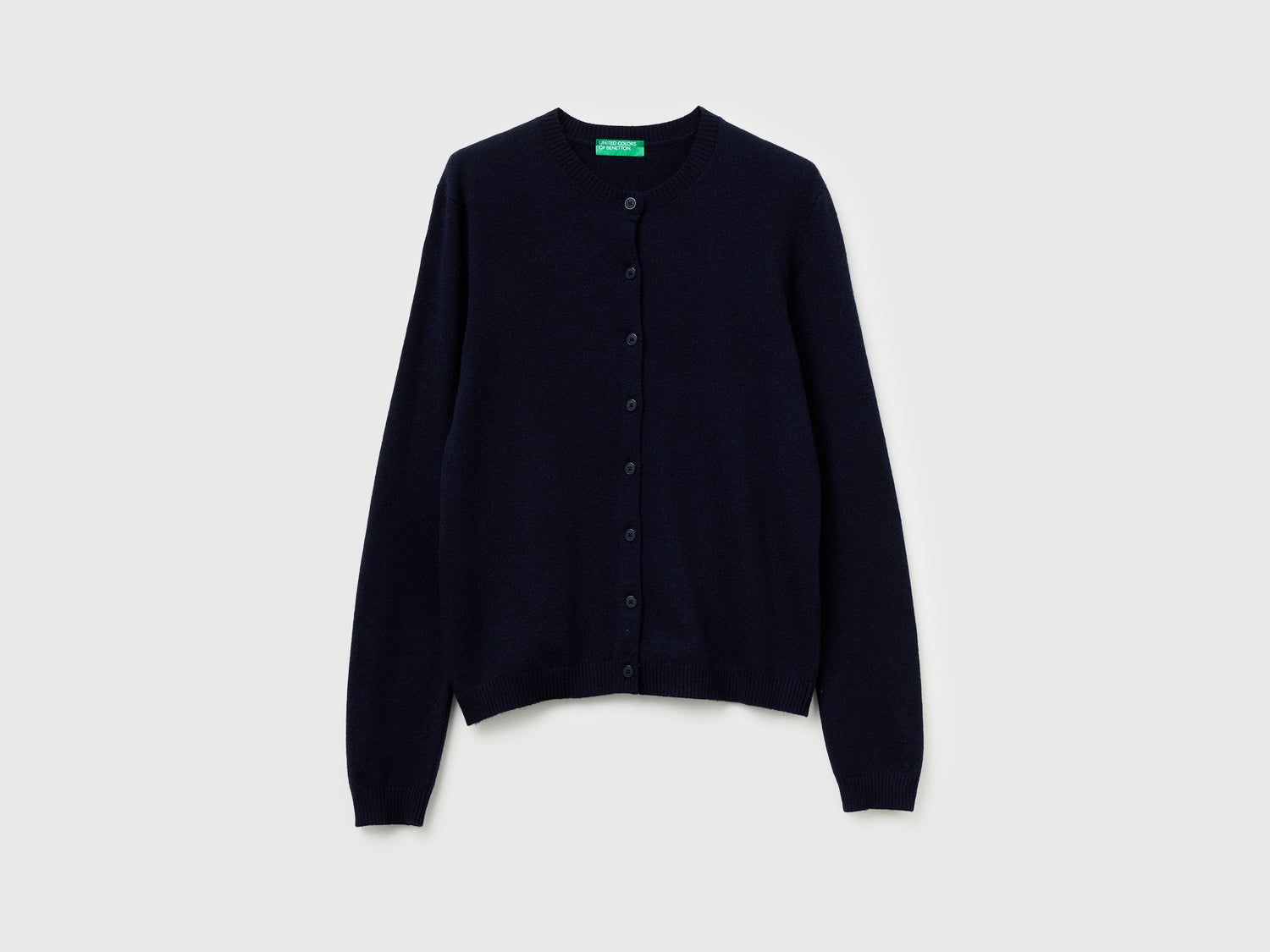 Cardigan in misto lana e cashmere da donna blu scuro | Benetton Outlet