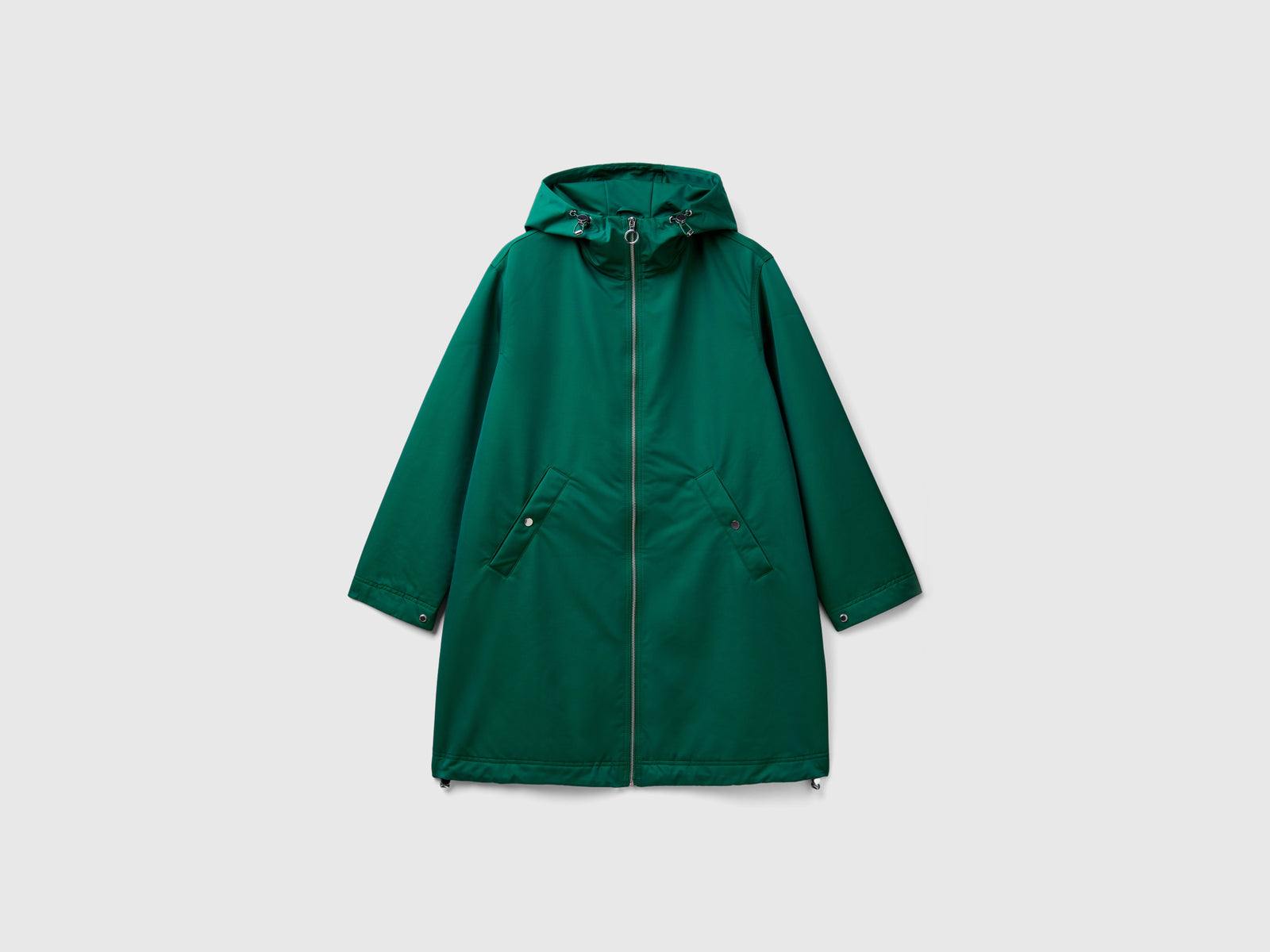 Chaqueta impermeable de nailon da donna verde scuro | Benetton Outlet