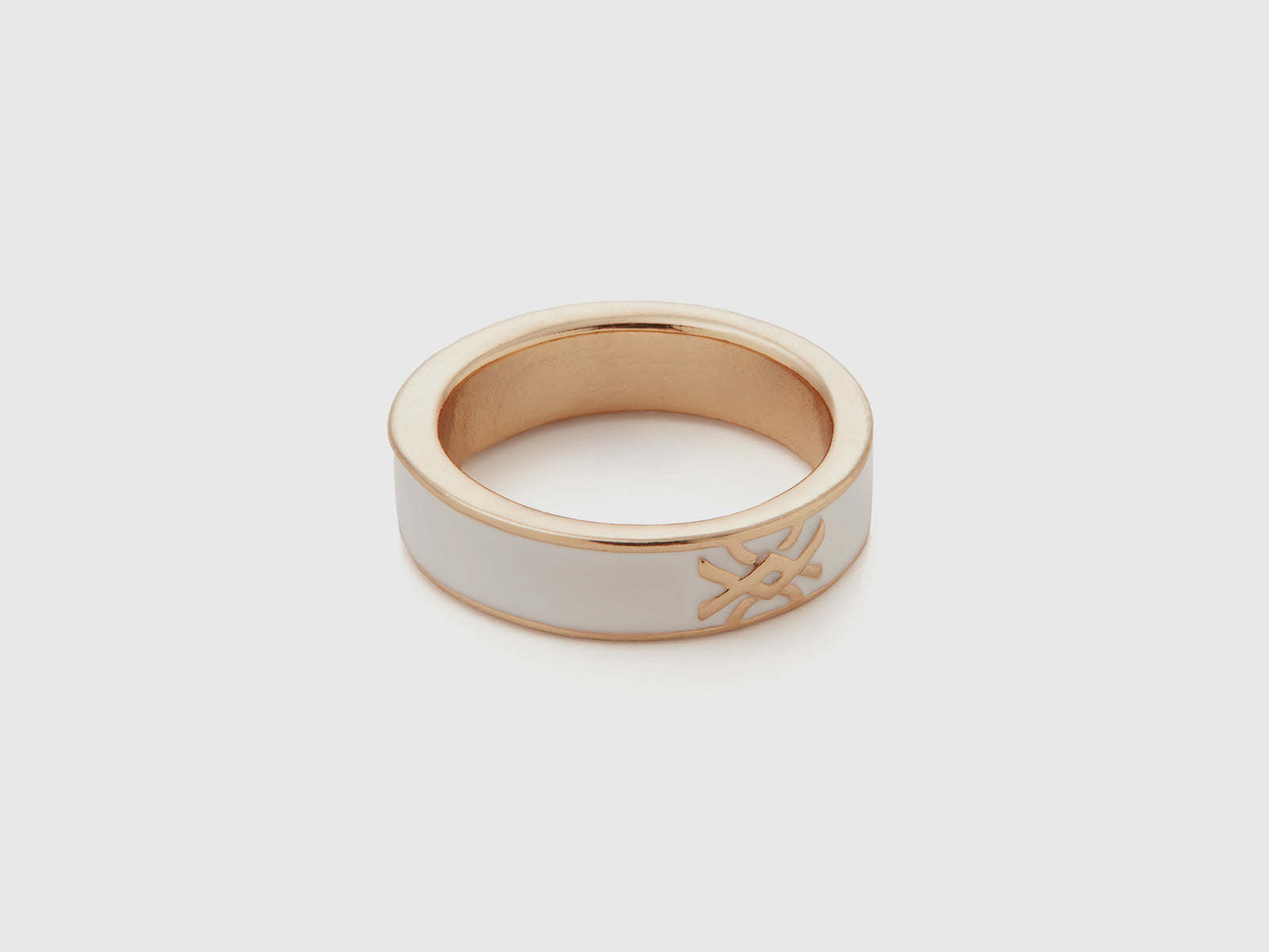 Anello a fascia con logo da donna bianco 2 | Benetton Outlet