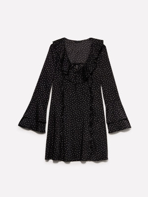 Vestito a pois con rouches e volant