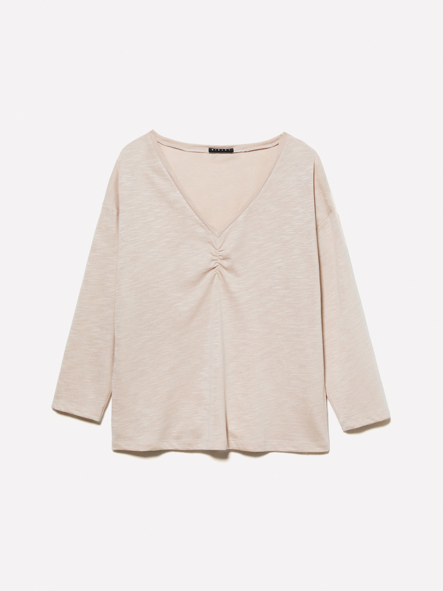 T-shirt rosa chiaro con arriccio da donna rosa tenue | Sisley Outlet