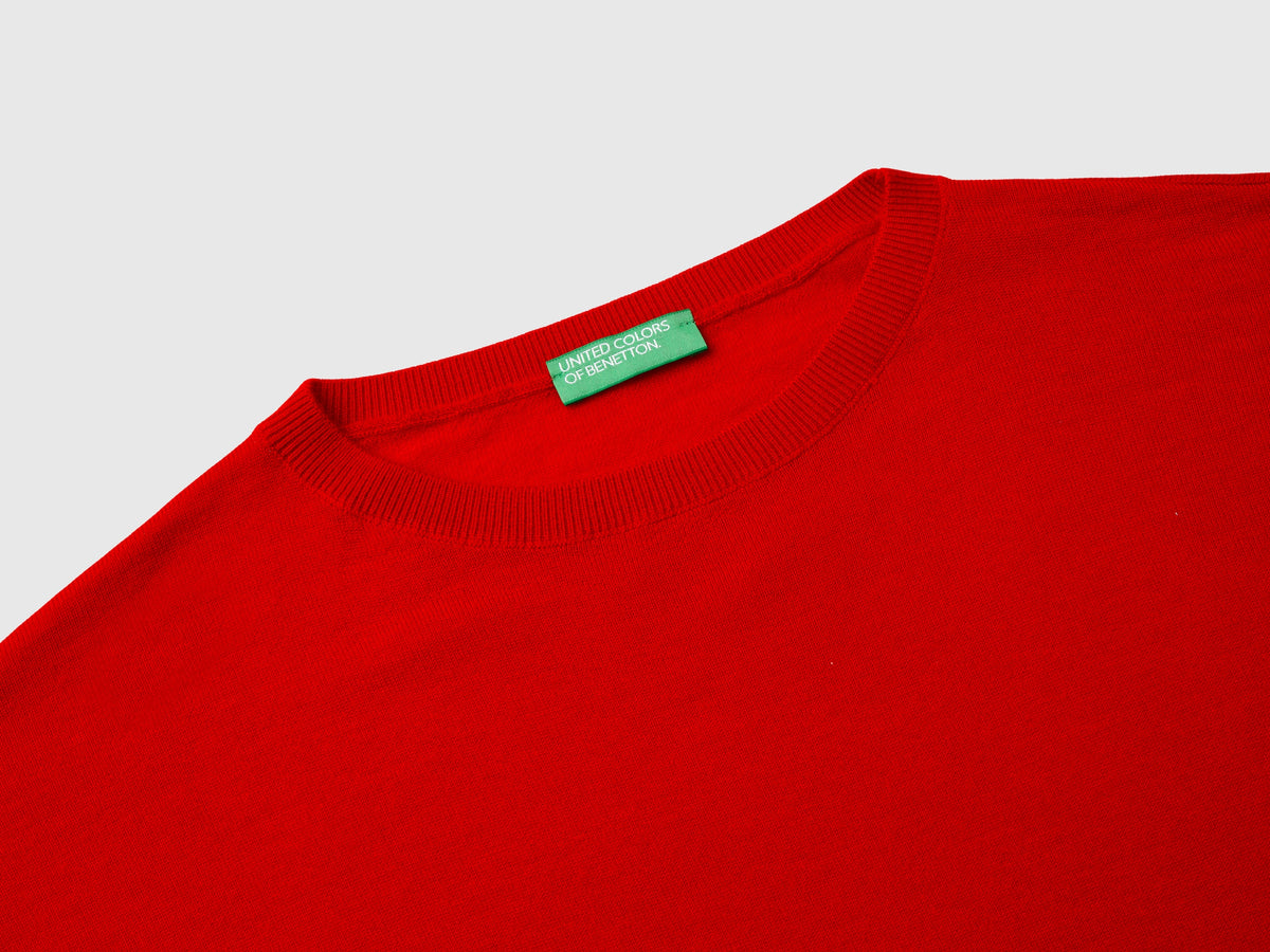 Maglia con scollo a barchetta in pura lana Merino
