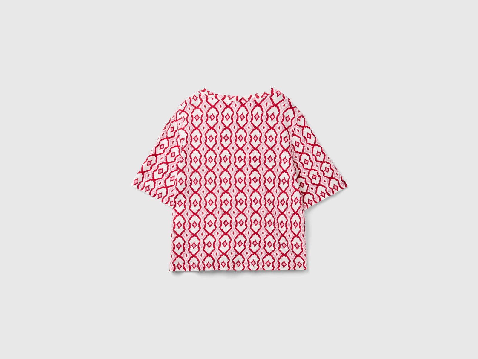 Maglietta con fantasia geometrica da donna ciclamino 2 | Benetton Outlet