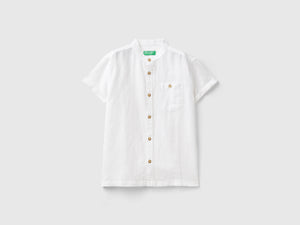 Camicia manica corta in misto lino