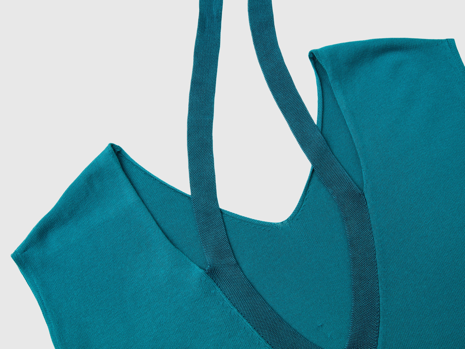 Maglia fluida con scollo a V e lacetti da donna verde scuro 3 | Benetton Outlet