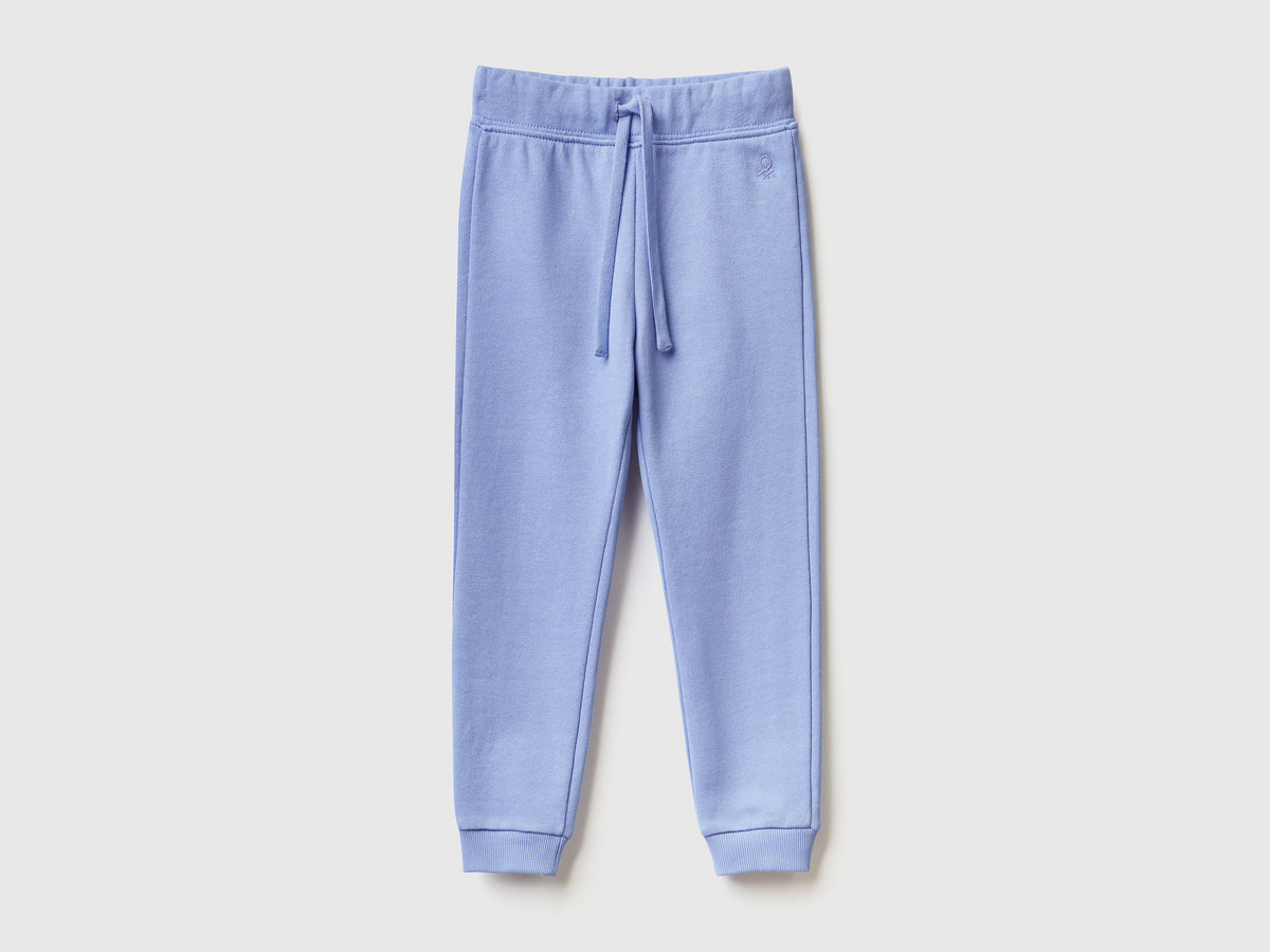 Pantaloni in felpa di cotone da bimba pervinca | Benetton Outlet