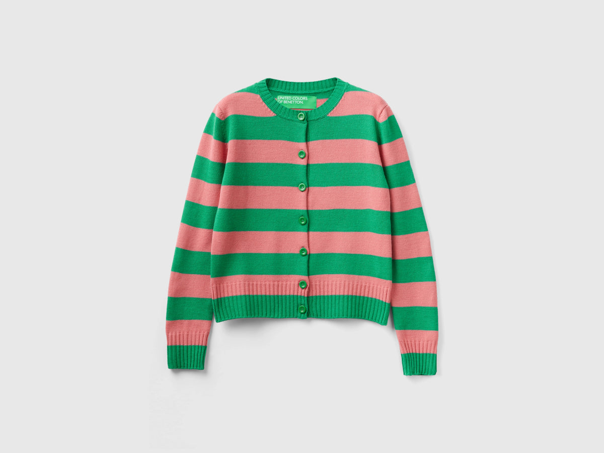Cardigan a righe bicolor