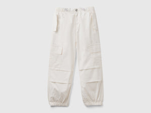 Pantaloni cargo in cotone stretch