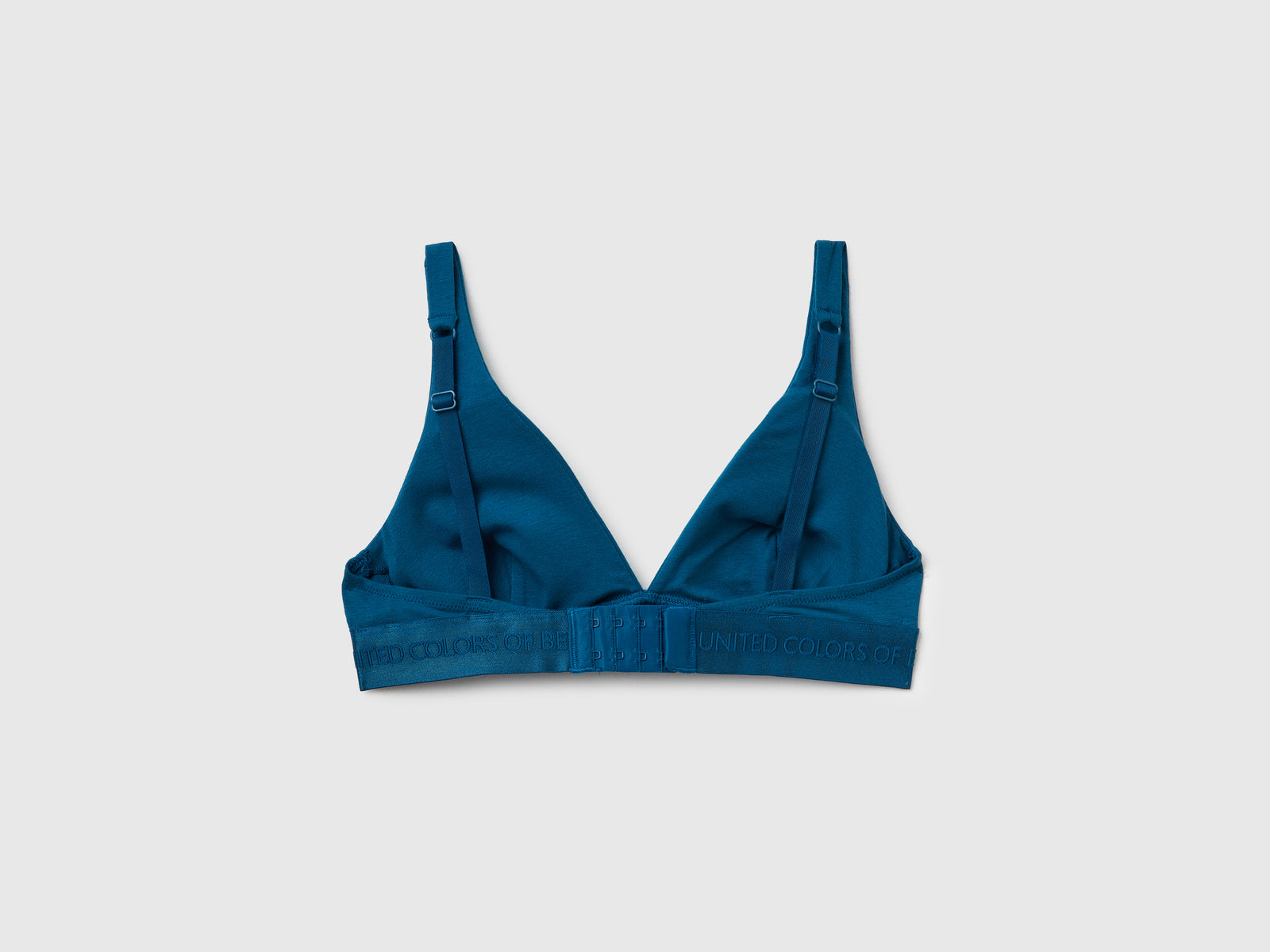Reggiseno a triangolo in cotone stretch da donna verde ottanio 2 | Benetton Outlet