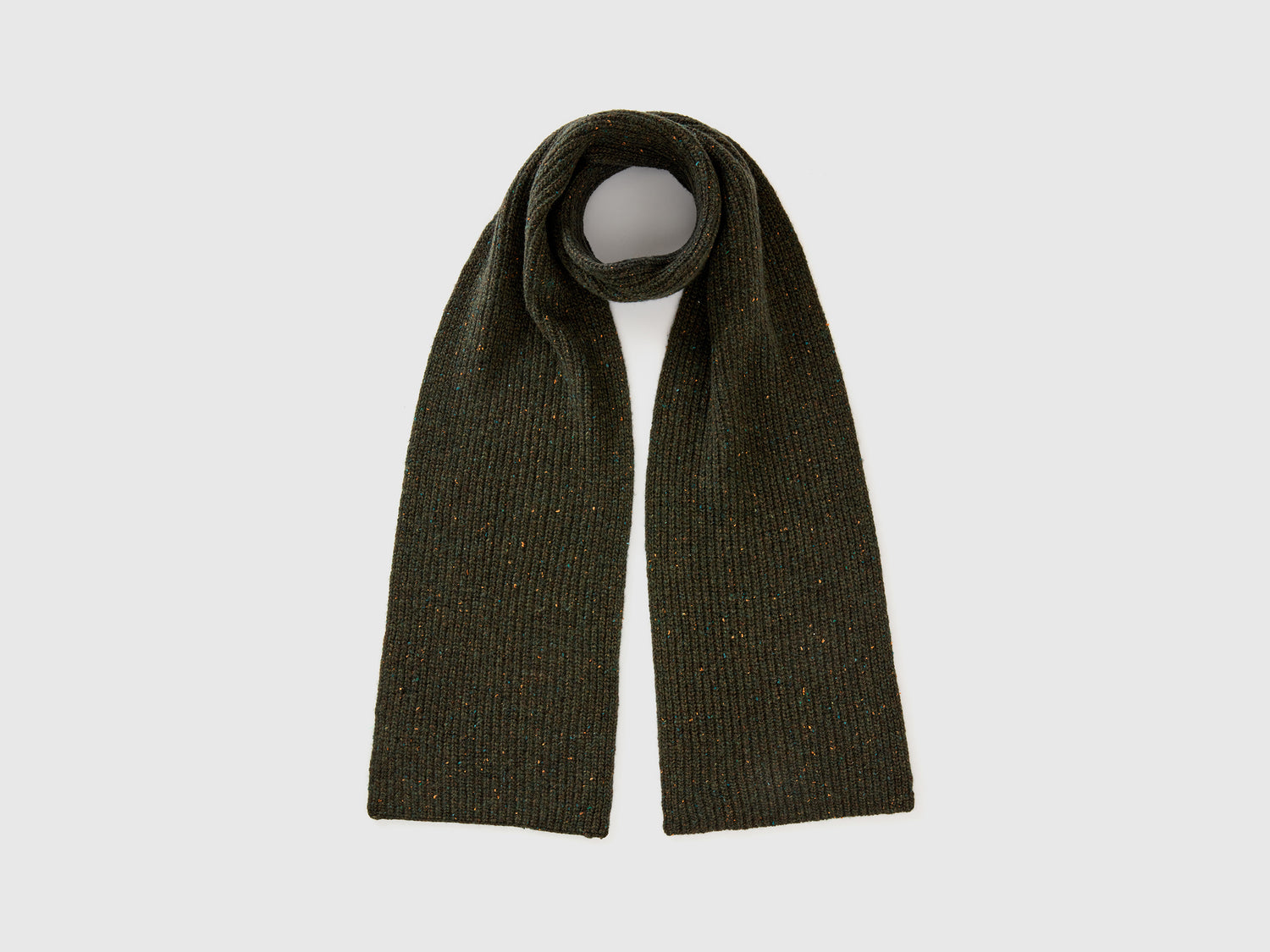 Sciarpa in misto lana da uomo verde militare | Benetton Outlet