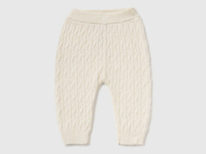 Pantaloni con trecce in misto lana