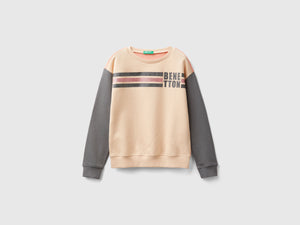 Felpa 100% cotone con logo glitter