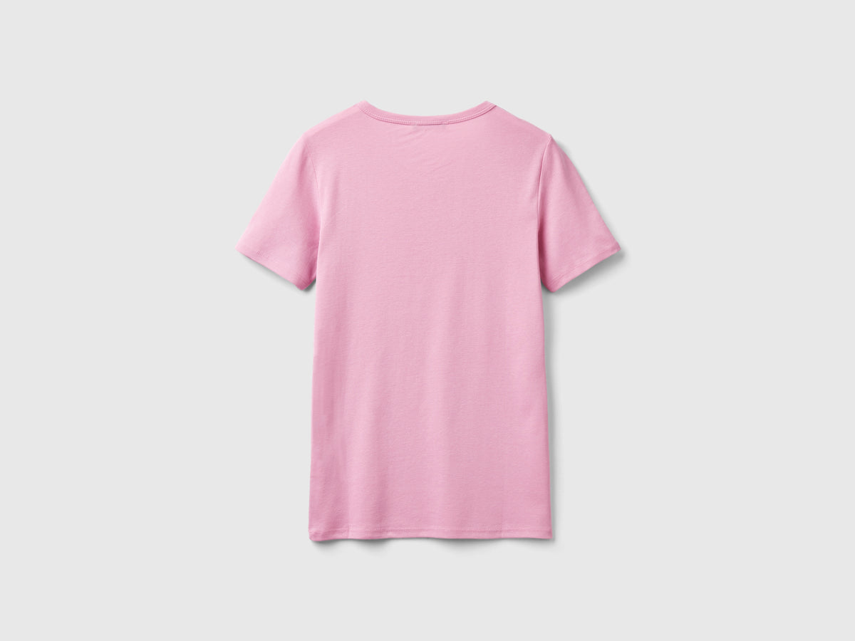 T-shirt 100% cotone con stampa logo glitter