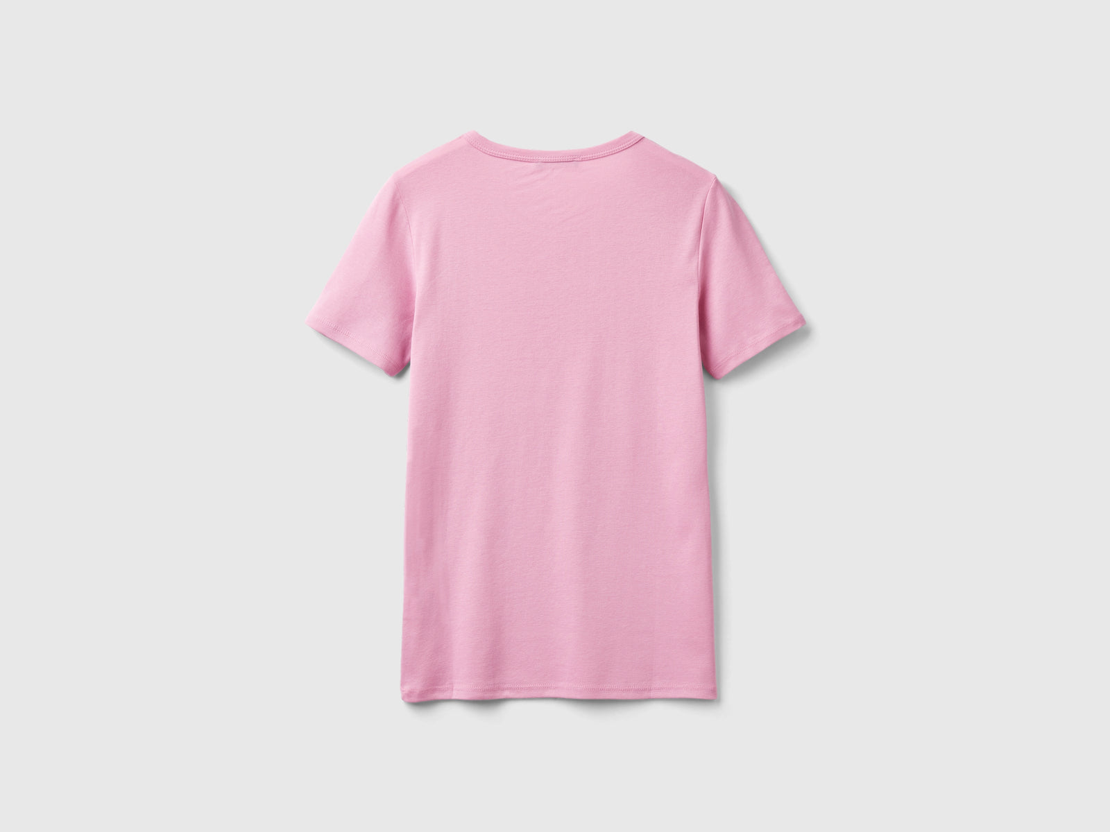 T-shirt 100% cotone con stampa logo glitter da donna rosa pastello 2 | Benetton Outlet