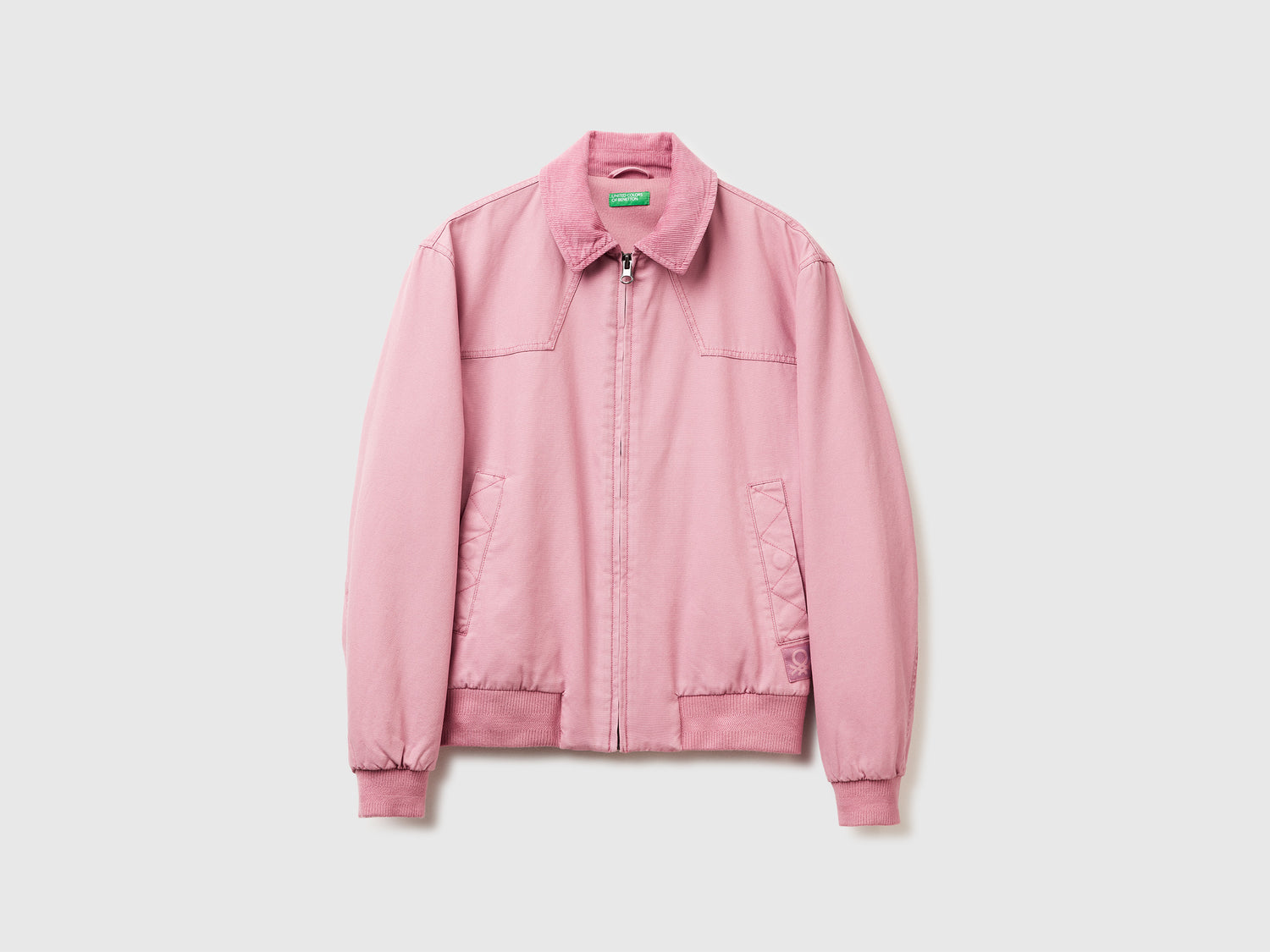 Giubbino imbottito in puro cotone da uomo rosa | Benetton Outlet