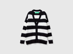 Cardigan a righe in misto alpaca