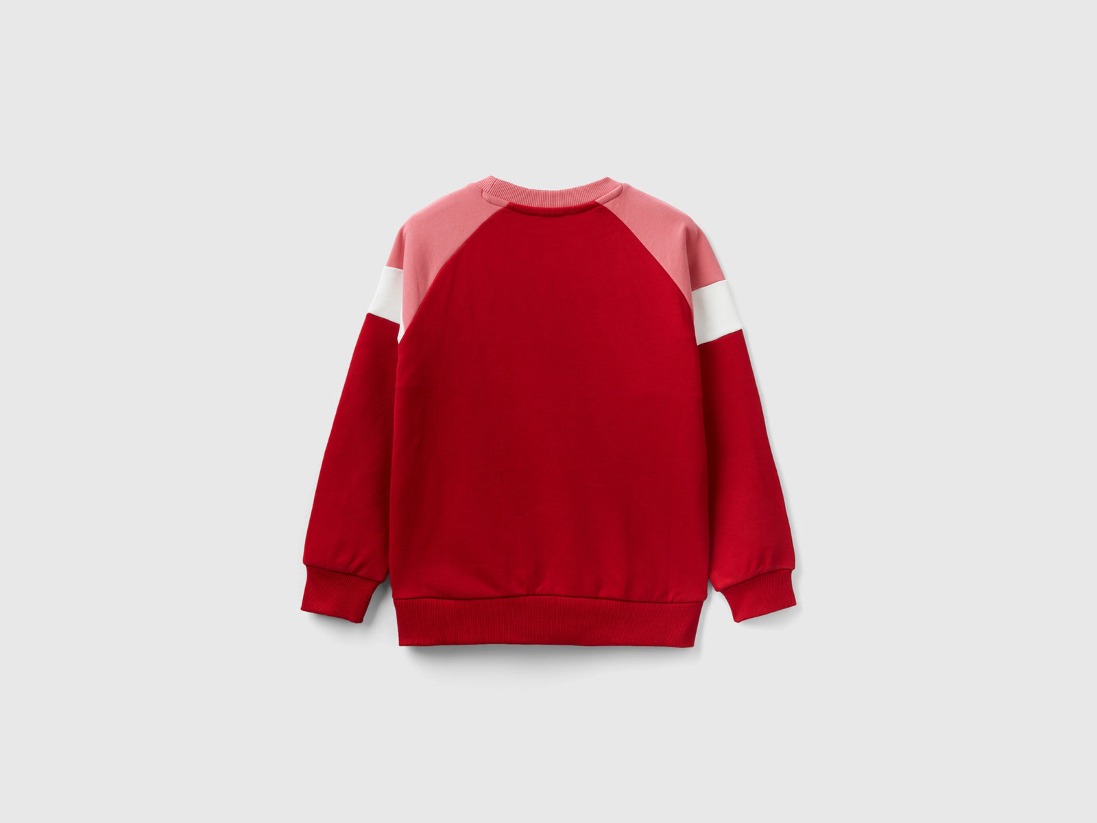 Felpa rosa e con ricamo logo da bambino rosso 2 | Benetton Outlet