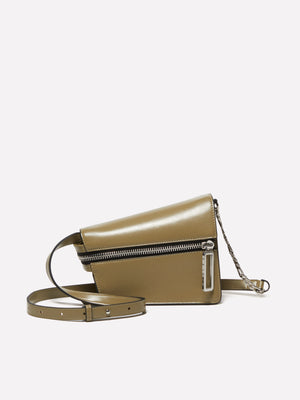Borsa asimmetrica piccola verde oliva