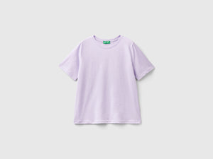 T-shirt girocollo in cotone fiammato