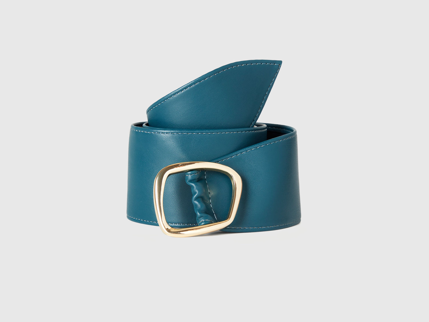 Cintura vita alta in tessuto spalmato da donna verde ottanio | Benetton Outlet