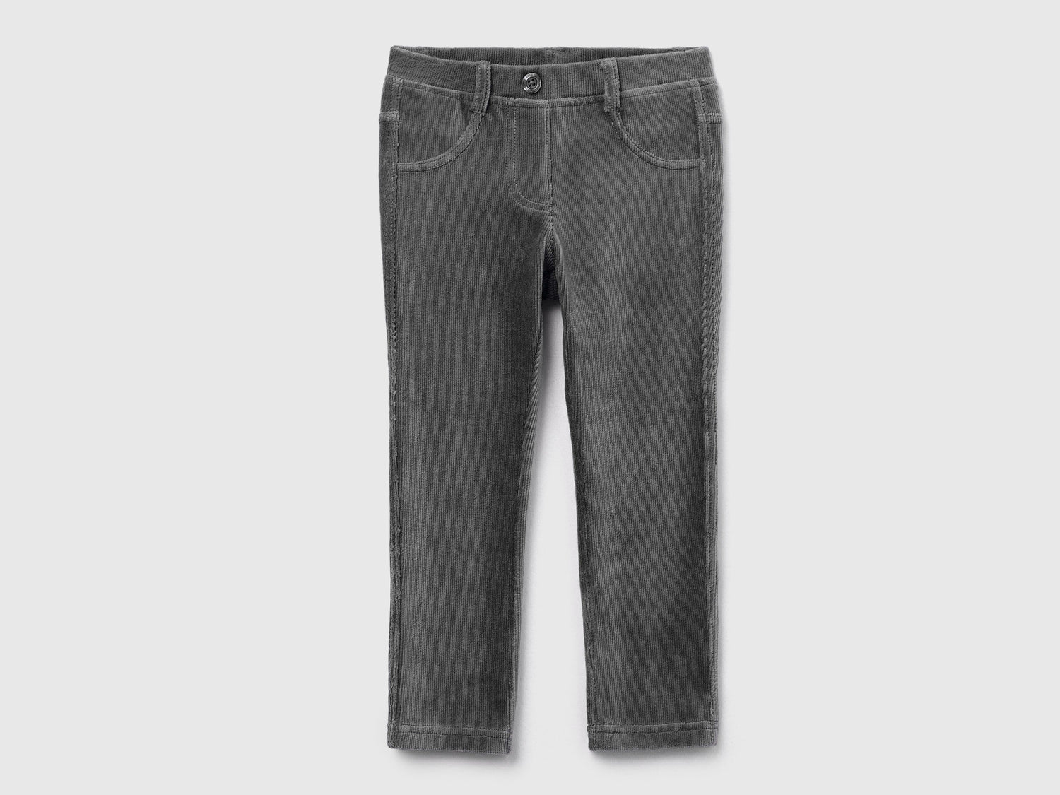 Pantaloni in ciniglia a costine da bimba grigio | Benetton Outlet