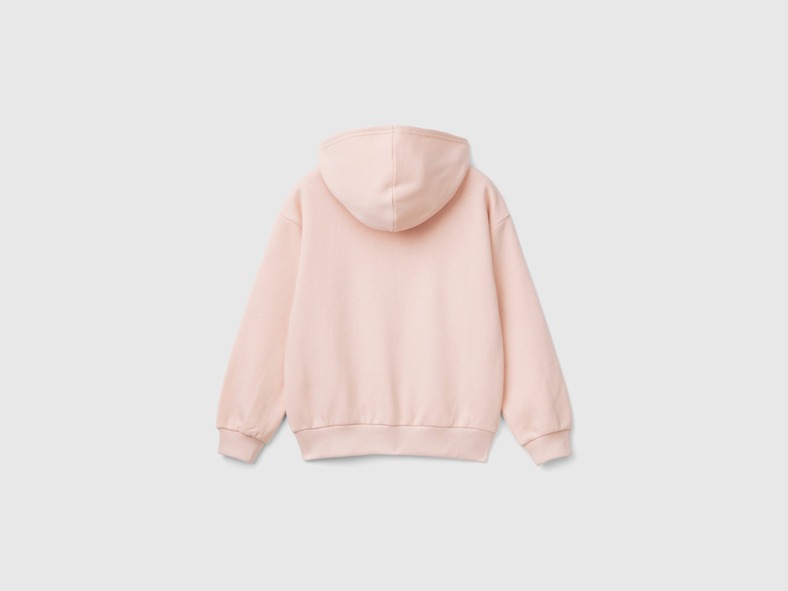 Felpa con zip e paillettes da bambina rosa tenue 2 | Benetton Outlet